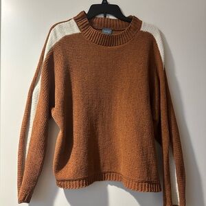 Neely Tan Sweater with Cream Stripes Size M
